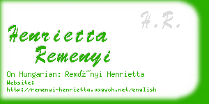 henrietta remenyi business card